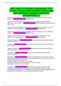 HSRT-HEALTH SCIENCE REASONING TEST LATEST UPDATE 2024 VERSION QUESTIONS AND VERIFIED CORRECT ANSWERS GUARANTEED A&plus;