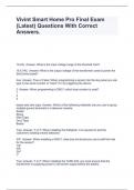 Vivint Smart Home Pro Final Exam &lpar;Latest&rpar; Questions With Correct Answers&period;
