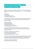 Pathophysiology Exam 1 Practice Problems Solutions 2024