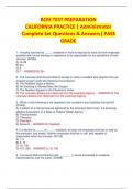 RCFE TEST PREPARATION  CALIFORNIA PRACTICE &vert; Administrator Complete Set Questions & Answers&vert; PASS  GRADE