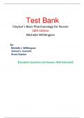 Test Bank - Clayton’s Basic Pharmacology for Nurses, 18th edition (Willihnganz,), Chapter 1-48 