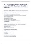 NYS EMT-B Protocols &lpar;For protocol test and&sol;or NYS EMT Exam&rpar; with Complete Solutions