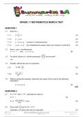 Grade 11 Mathematics (MATH) March Paper and Memo - 2024