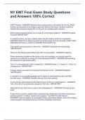 NY EMT Final Exam Study Questions and Answers 100&percnt; Correct