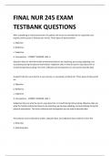 FINAL NUR 245 EXAM  TESTBANK QUESTIONS