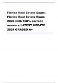 Florida Real Estate Exam / Florida Real Estate Exam 2025 with 100% correct answers LATEST UPDATE 2024 GRADED A+