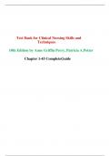 Test Bank For Clinical Nursing Skills and Techniques 10th Edition by Anne Griffin Perry, Patricia A. Potter Chapter 1-43 Complete Test Bank