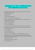 Ambulatory Care Nurse Certification Exam (ANCC)Questions And Answers.