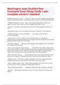 Washington state Certified Peer Counselor Exam Study Guide &vert; with complete solution &vert; Updated