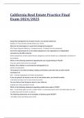 California Real Estate Practice Final Exam 2024&sol;2025