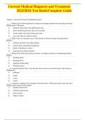 Current Medical Diagnosis and Treatment 2023&sol;2024 Test Bank&sol;Complete Guide
