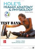 Test Bank for Hole’s Human Anatomy & Physiology, 16th Edition, Charles Welsh, Cynthia Prentice-Craver, ISBN10: 1260265226, ISBN13: 9781260265224