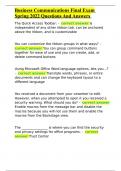 Business Communications Final Exam Spring 2022 Questions And Answers 