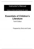 Instructor Manual For Essentials of Children's Literature 10th Edition By Kathy Short, Desireé Cueto (Instructor Manual All Chapters, 100% Original Verified, A+ Grade)