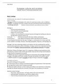 eureopean cultures and society class notes
