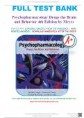 Test Bank For Psychopharmacology: Drugs, the Brain and Behavior 4th Edition By Meyer, All Chapters Covered, A+ guide.
