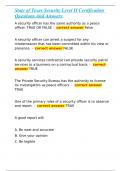 State of Texas Security Level II Certification Questions And Answers 
