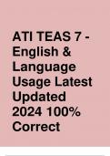 ATI TEAS 7 - English &  Language  Usage Latest  Updated  2024 100% Correct Answers