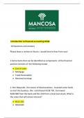 MANCOSA introduction to financial accounting KCQs 1 And 2 (2024)