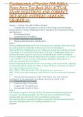 Fundamentals of Nursing 10th Edition Potter Perry Test Bank COMPLETE  CHAPTER S QUESTIONS  AND CORRECT ANSWERS