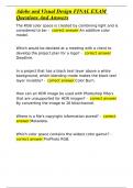 Adobe and Visual Design FINAL EXAM Questions And Answers
