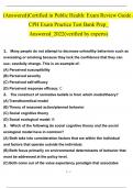 &lpar;Answered&rpar;Certified in Public Health&colon; Exam Review Guide &sol; CPH Exam Practice Test Bank Prep&lowbar; Answered&lowbar;2022&period;