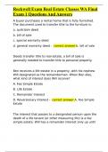 Rockwell Exam Real Estate Classes WA Final Exam 1 Questions And Answers