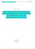 Med Surg HESI V2 2023-2024 NEW!!! NurseHero2021  [Document subtitle] MED SURGE HESI 2023-2024 WITH  55 QUESTIONS AND 100% VERIFIED  ANSWERS WITH ACTUAL  SCREENSHOTS GRADED A+ [DATE]