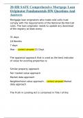 20-HR SAFE Comprehensive Mortgage Loan Originator Fundamentals HW Questions And Answers
