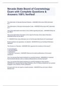 Nevada State Board of Cosmetology Exam with Complete Questions & Answers 100&percnt; Verified&excl;