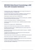 NEVADA State Board Cosmetology LAW Test with Complete Solutions&excl;