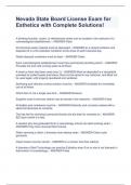 Nevada State Board License Exam for Esthetics with Complete Solutions&excl;