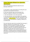 Federal Mortgage-Related Laws Questions And Answers