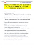 CROSSFIT LEVEL 1 EXAM | QUESTIONS  & ANSWERS (VERIFIED) | LATEST  UPDATE | GRADED A+