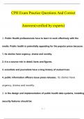 &lpar;Answered&rpar;Certified in Public Health&colon; Exam Review Guide &sol; CPH Exam Practice Test Bank Prep&lowbar; Answered&lowbar;2022&period;