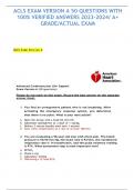 ACLS  VERSION A 50 QUESTIONS WITH 100&percnt; VERIFIED ANSWERS 