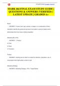 MARK 464 FINAL EXAM STUDY GUIDE |  QUESTIONS & ANSWERS (VERIFIED) |  LATEST UPDATE | GRADED A+