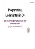 Programming Fundamentals in C++