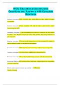 WGU Educational Assessment Questions and Answers with Complete Solutions