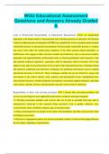 WGU Educational Assessment Questions and Answers Already Graded A