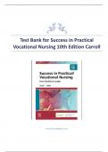 Test Bank for Success in Practical Vocational Nursing 10th Edition Carroll