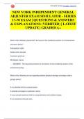 NEW YORK INDEPENDENT GENERAL  ADJUSTER ACTUAL EXAM SIMULATOR  - SERIES 17-70 EXAM &vert; QUESTIONS &  ANSWERS &lpar;VERIFIED&rpar; &vert; LATEST  UPDATE &vert; GRADED A&plus;