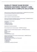 BARKLEY PMHNP EXAM REVIEW (PERSON-CENTERED THERAPY: CARL ROGERS) WITH COMPLETE SOLUTIONS