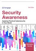 Test Bank For Security Awareness: Applying Practical Cybersecurity in Your World - 6th - 2024 All Chapters - 9780357883761
