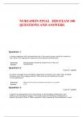 NURS 6501N FINAL 2020 EXAM 100  QUESTIONS AND ANSWERS