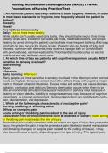 Nursing Acceleration Challenge Exam &lpar;NACE&rpar; I PN-RN&colon; Foundations of Nursing Practice Test 