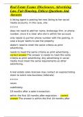 Real Estate Exams &lpar;Disclosures&comma; Advertising Law&comma; Fair Housing&comma; Ethics&rpar; Questions And Answers
