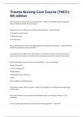 Trauma Nursing Core Course &lpar;TNCC&rpar;- 9th edition Exam Questions with Correct Answers