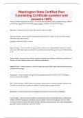 Washington State Certified Peer Counseling Certificate question and answers 100&percnt;