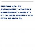 SHADOW HEALTH  ASSIGNMENT 3 CONFLICT  MANAGEMENT COMPLETE  BY DR.ASSESSMENTS2024  EXAM GRADED A+